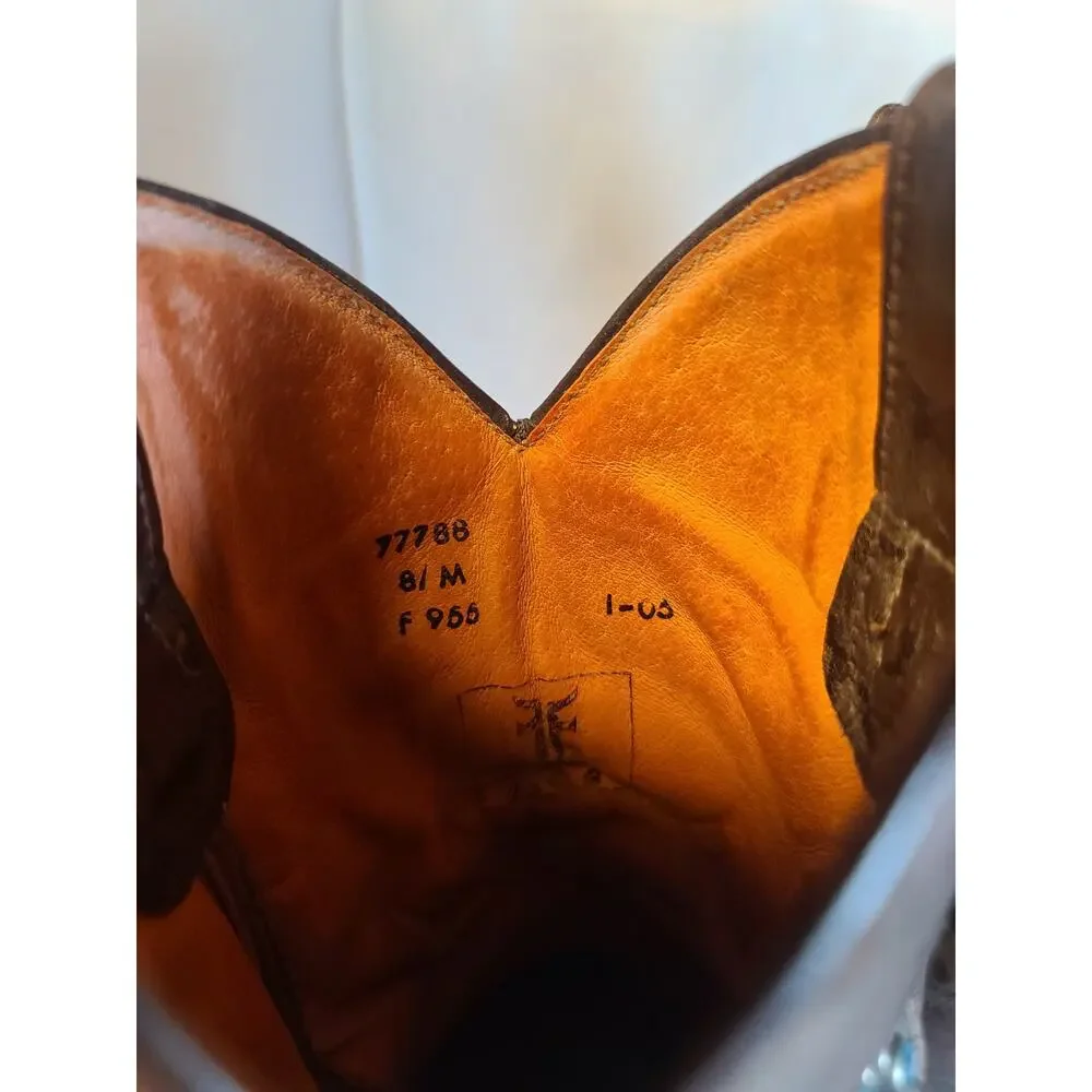 Frye Daisy Duke Boots Womens 8M Brown Leather Studded Western Cowboy Cowgirl